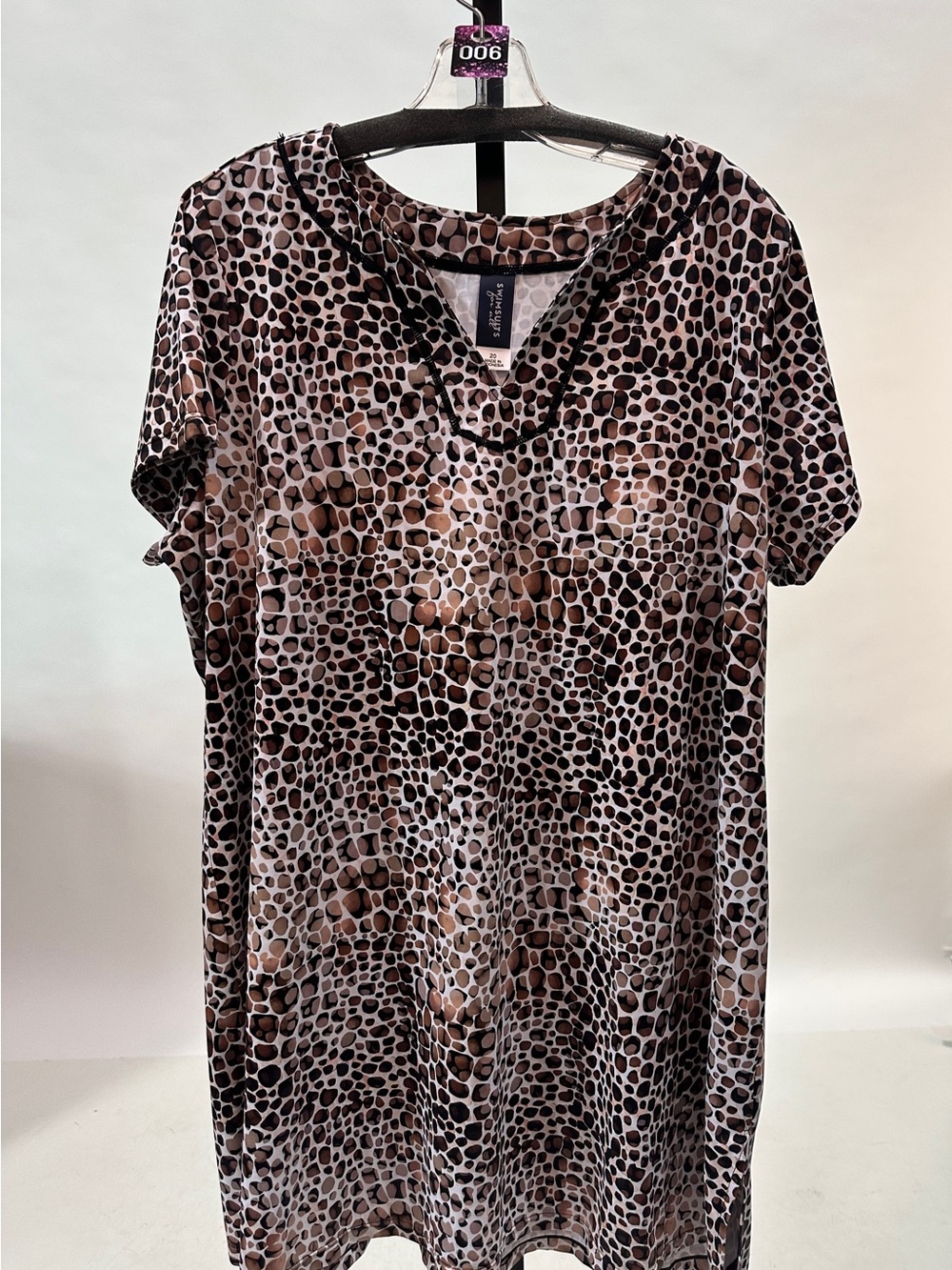 Swimsuits For All Leopard Print V-Neck cover up in Brown and Black ❤️6